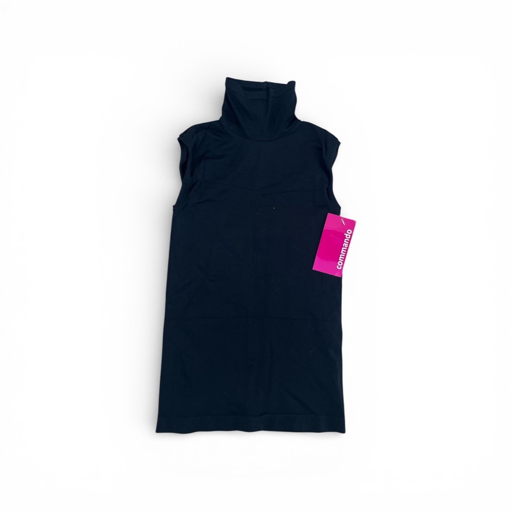 Commando Womens Butter Sleeveless Turtleneck Top Black Mock‎ Neck Seamless NWT